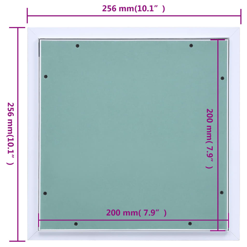 vidaXL Inspektionslucka med aluminiumram och gipsskiva 200x200 mm
