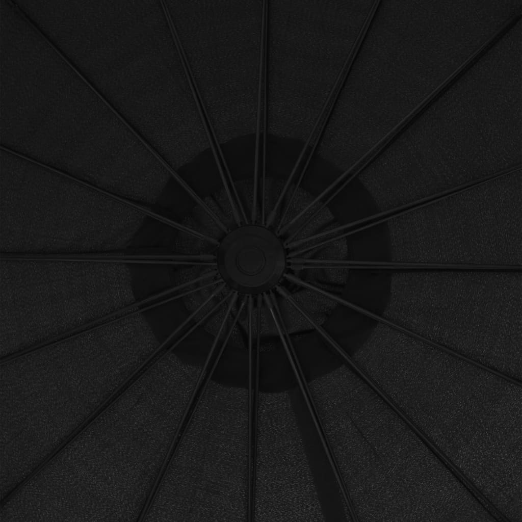 vidaXL Hängande parasoll antracit 3 m aluminiumstång