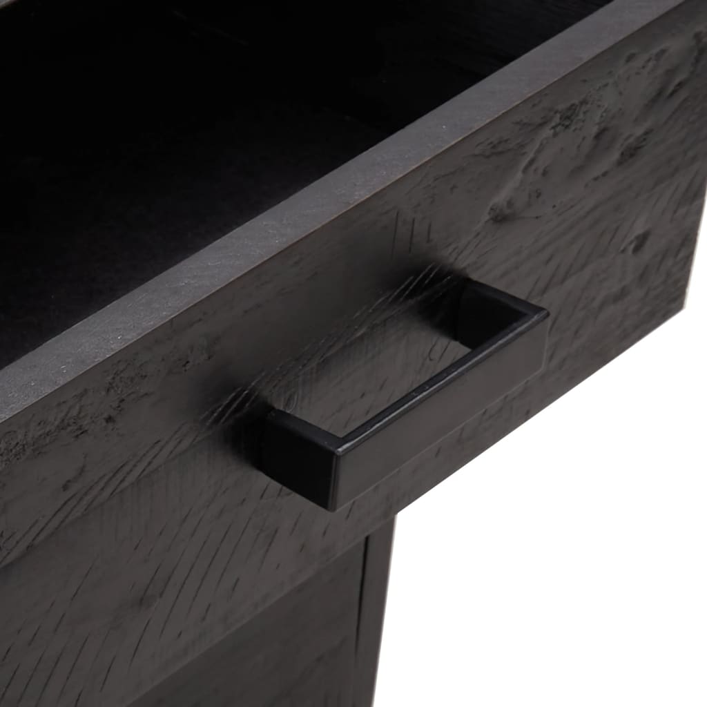 vidaXL Sängbord svart 36x30x45 cm massivt massiv furu