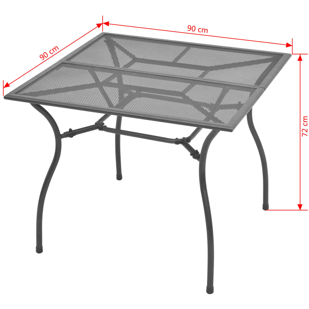 vidaXL Matgrupp med hopfällbara stolar 5 delar stål antracit