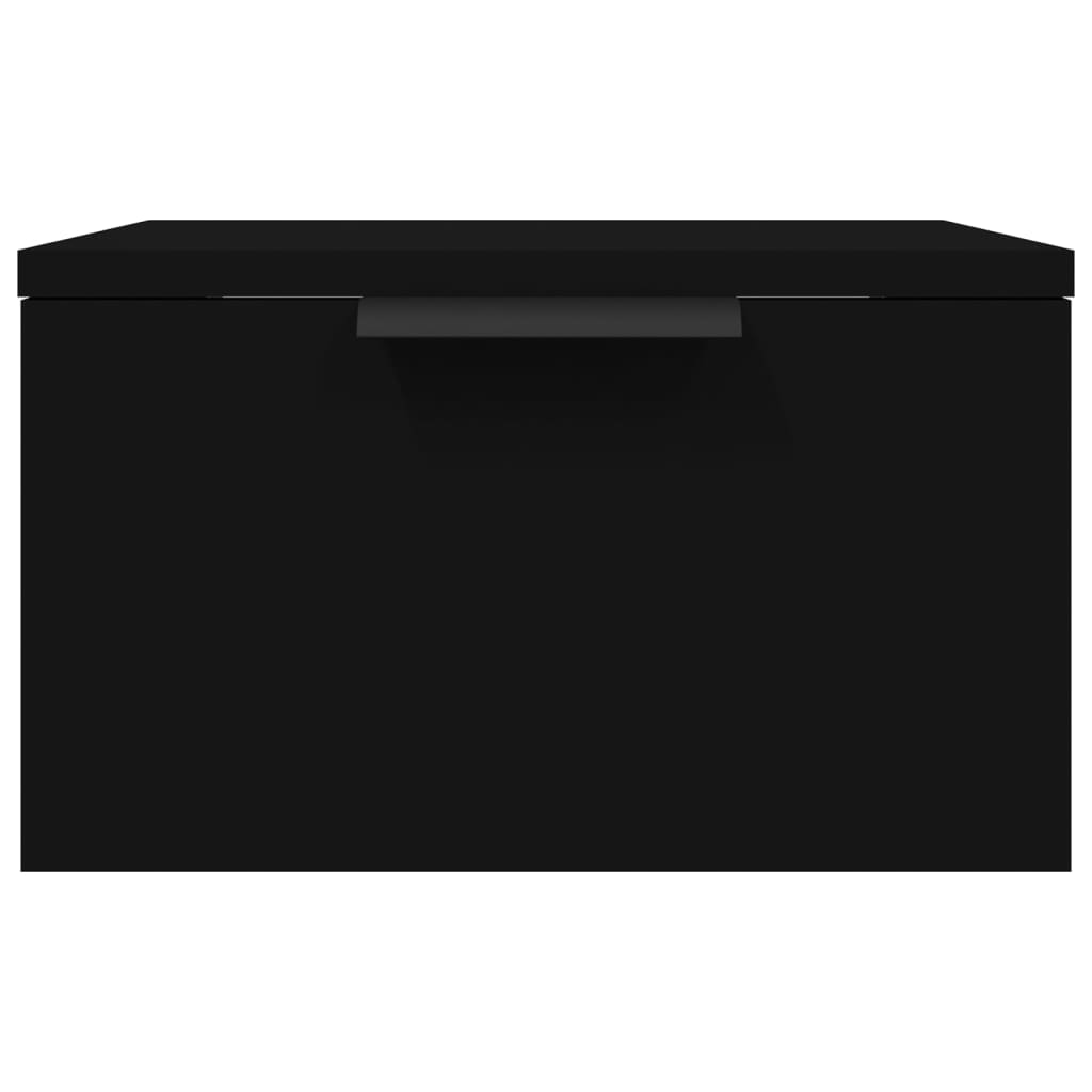 vidaXL Väggmonterat sängbord svart 34x30x20 cm