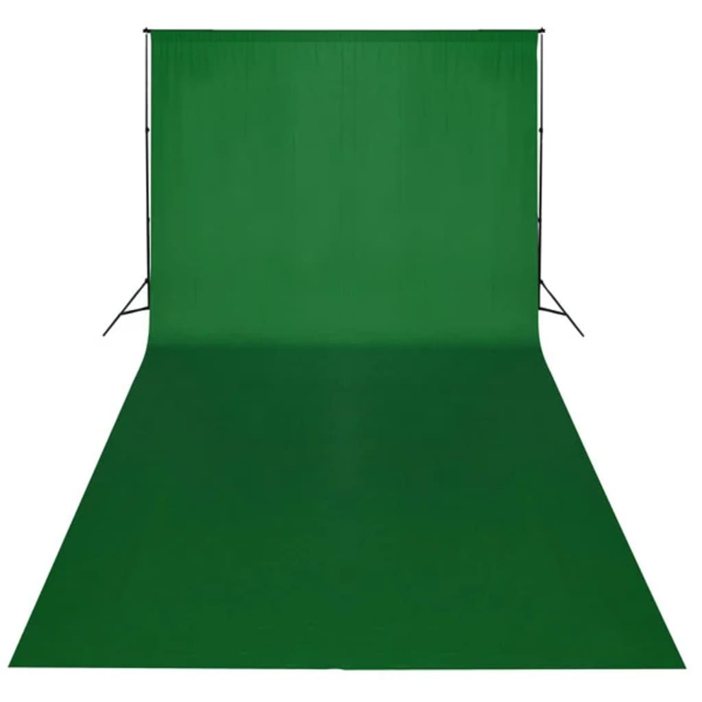 vidaXL Fotobakgrund bomull grön 600x300 cm chroma key