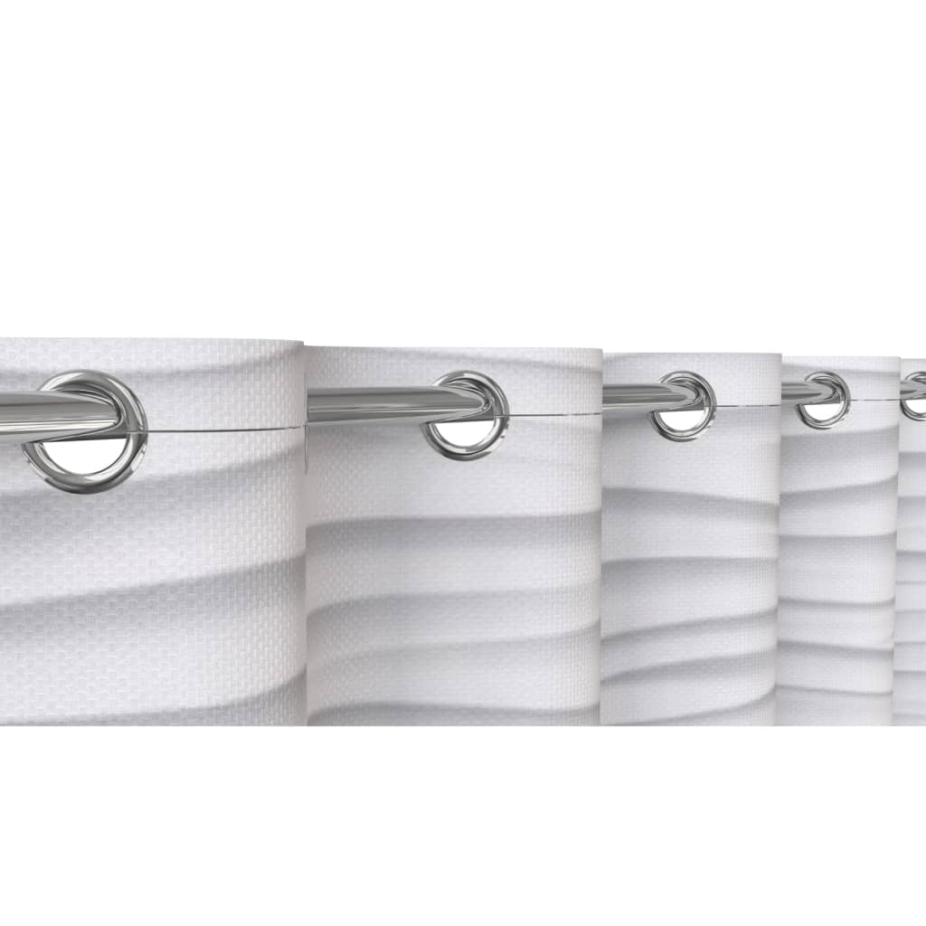 EISL Duschdraperi med vit våg-mönster 200x180x0,2 cm