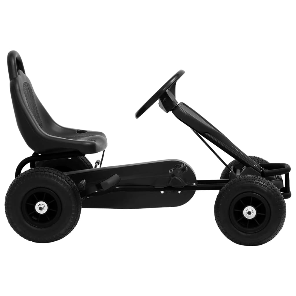 vidaXL Pedaldriven gokart med luftfyllda däck svart