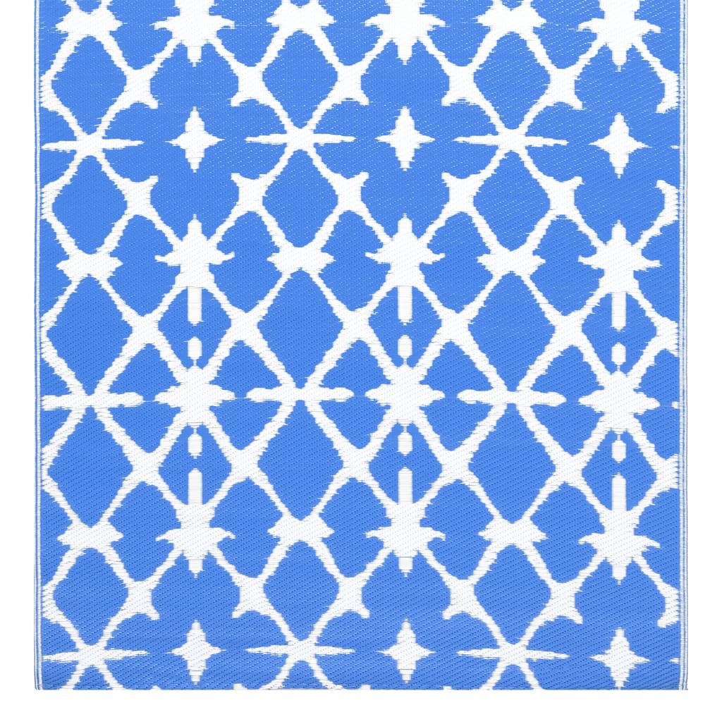 vidaXL Utomhusmatta blå och vit 120x180 cm PP