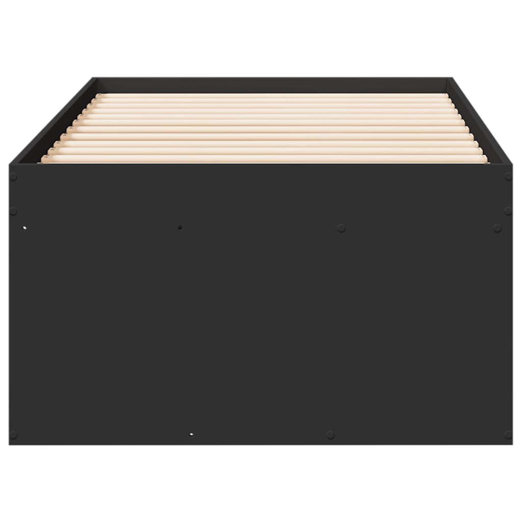 vidaXL Dagbädd med lådor svart 90x200 cm konstruerat trä