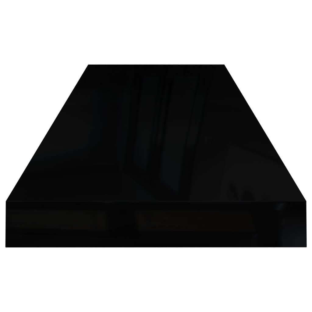 vidaXL Svävande vägghylla svart högglans 80x23,5x3,8 cm MDF