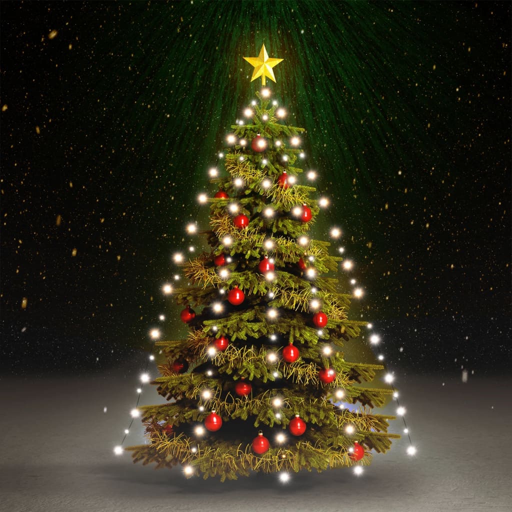 vidaXL Ljusnät för julgran 180 lysdioder kallvit 180 cm