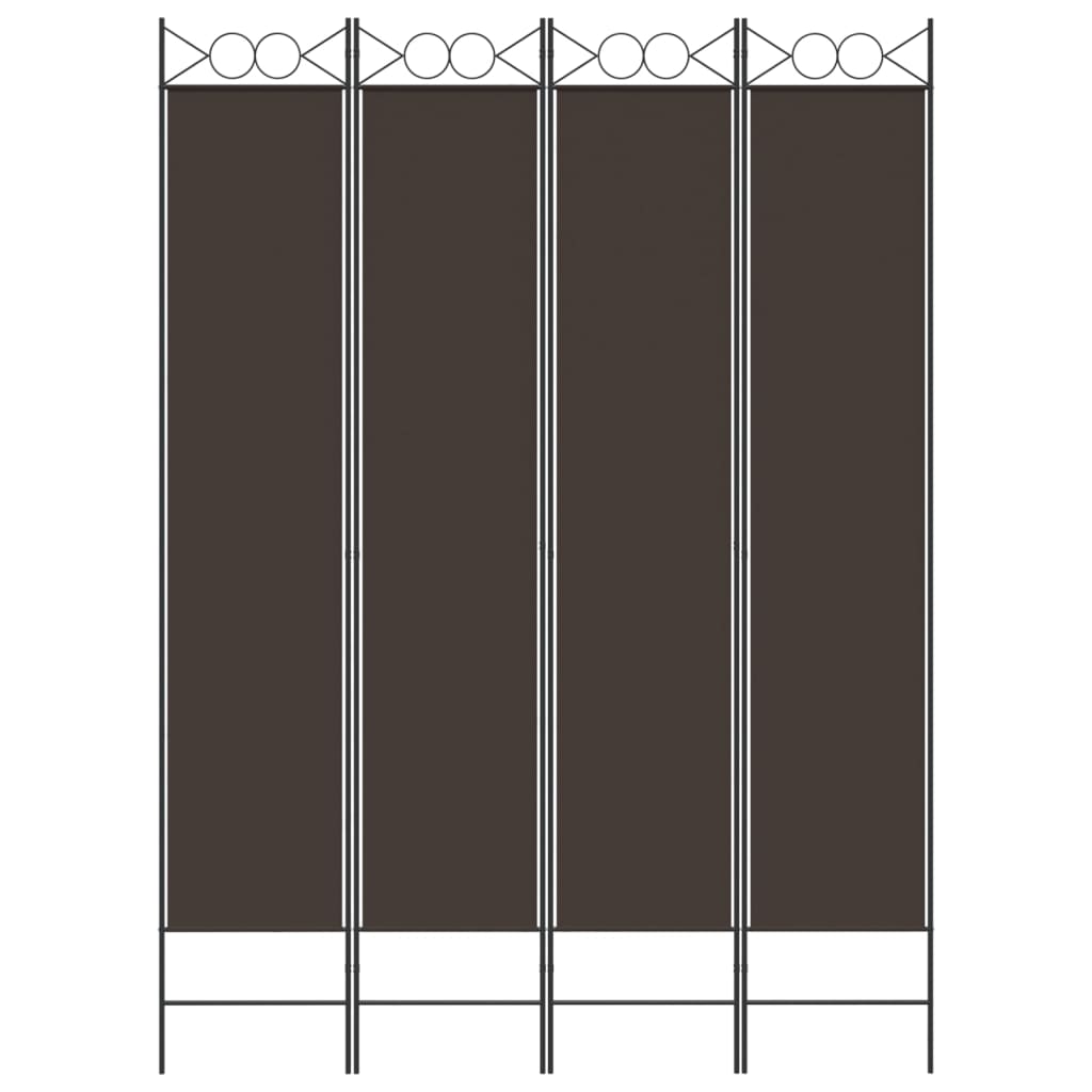 vidaXL Rumsavdelare 4 paneler brun 120x220 cm tyg