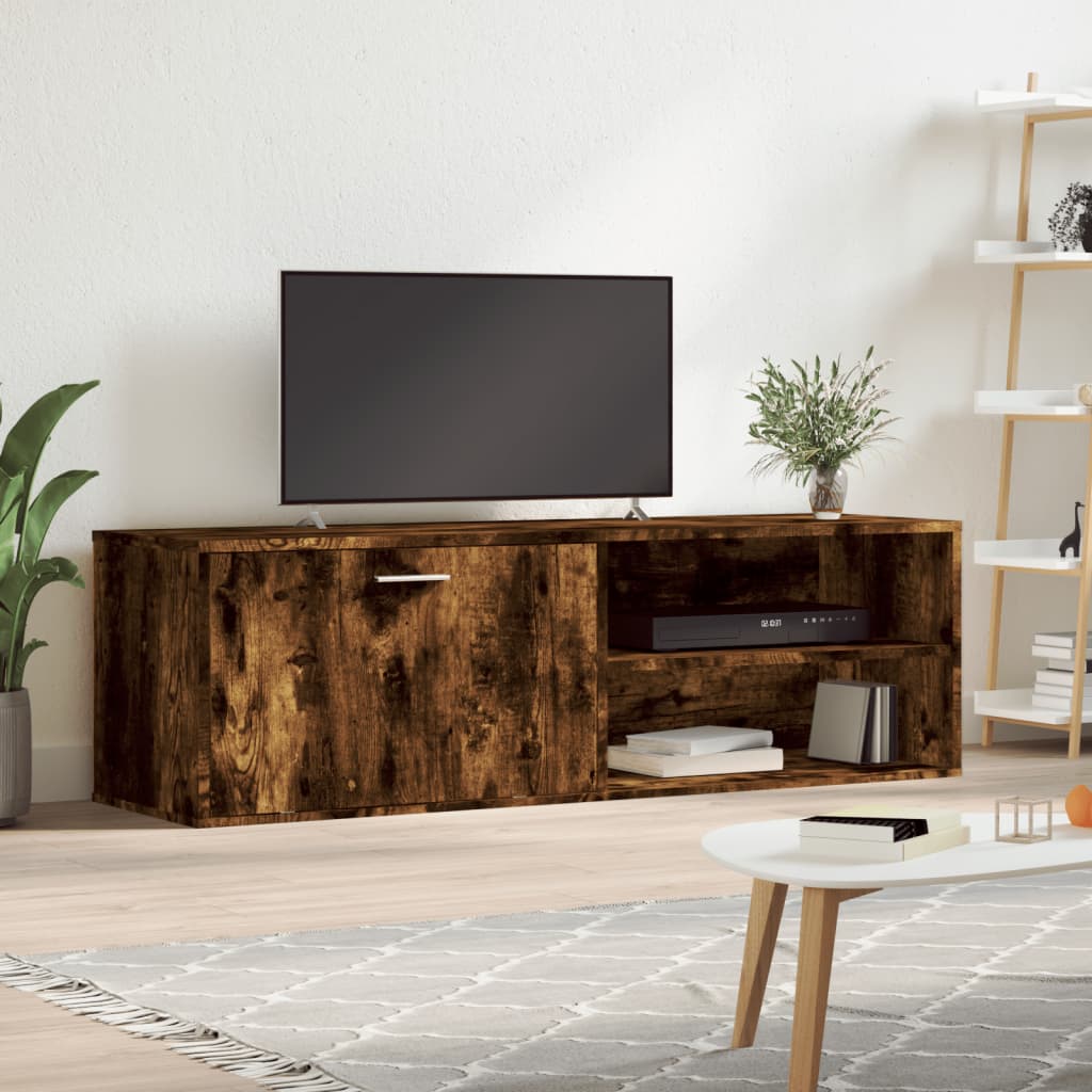 vidaXL Tv-bänk rökfärgad ek 120x34x37 cm konstruerat trä