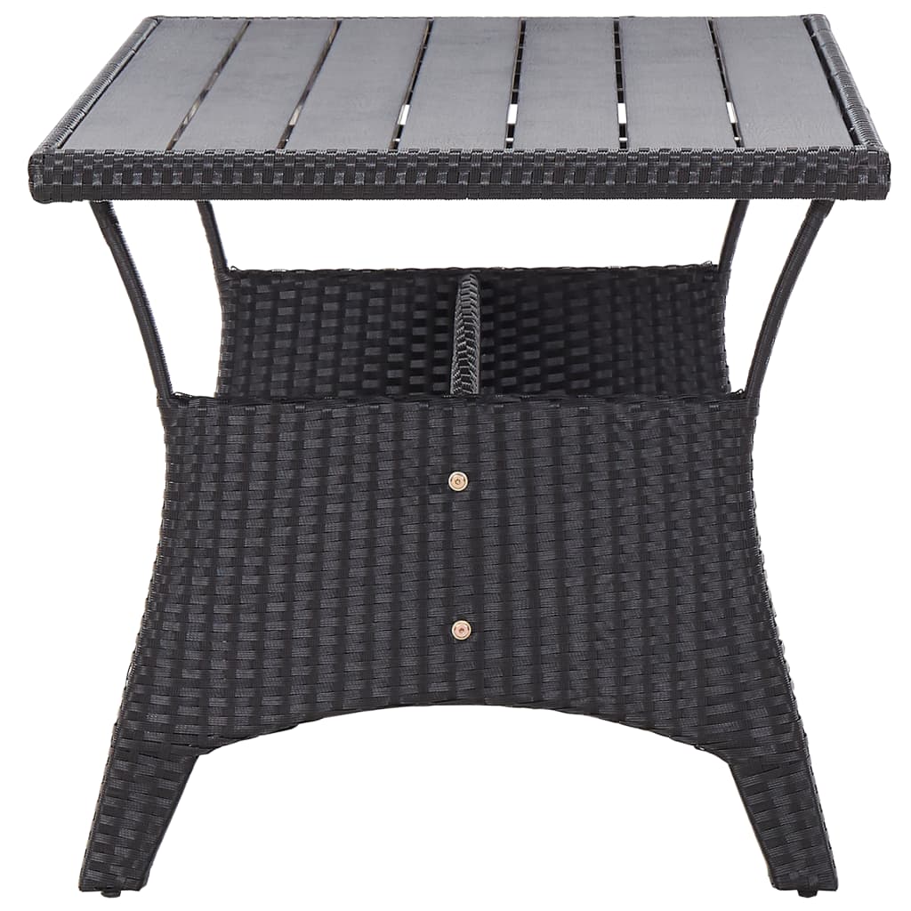 vidaXL Trädgårdsbord svart 130x70x66 cm konstrotting