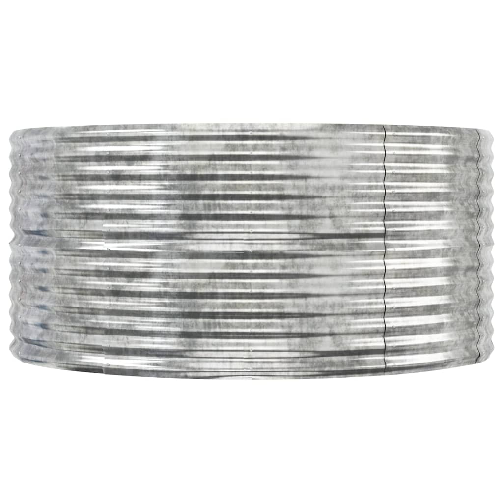 vidaXL Odlingslåda silver 367x140x68 cm pulverlackerat stål