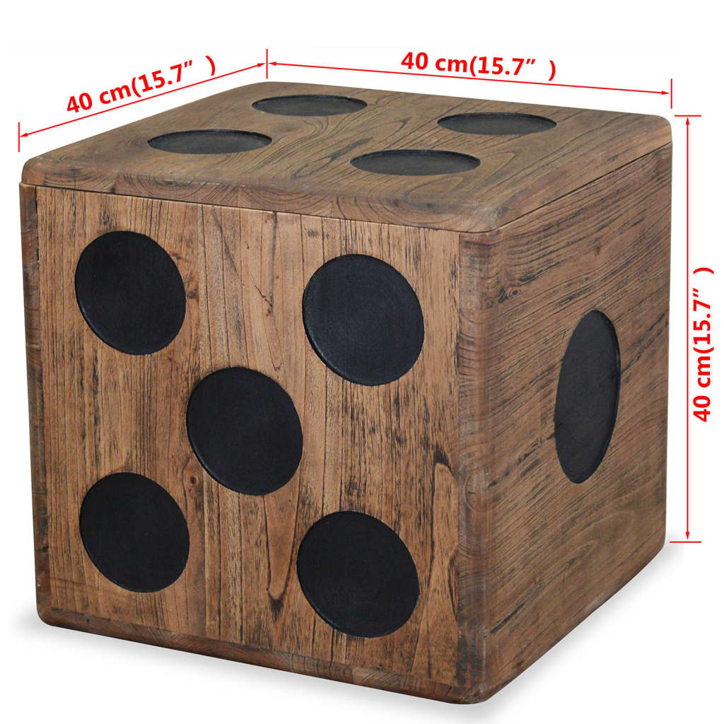 vidaXL Förvaringsbox mindi-trä 40x40x40 cm tärningsdesign
