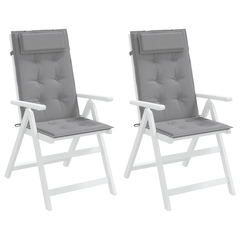 vidaXL Stolsdynor för stolar med hög rygg 2 st grå oxfordtyg