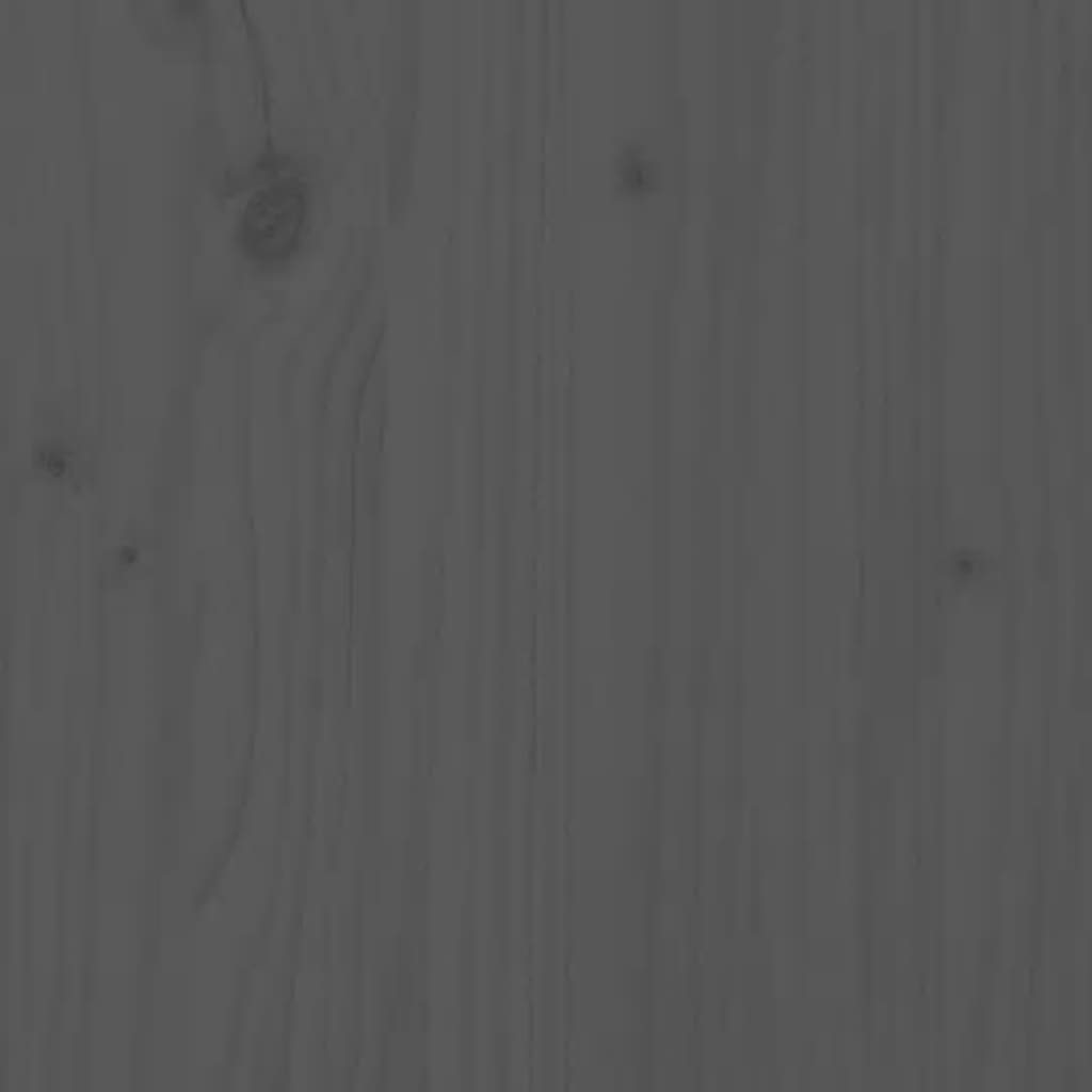 vidaXL Sängram grå massivt trä 90x190 cm