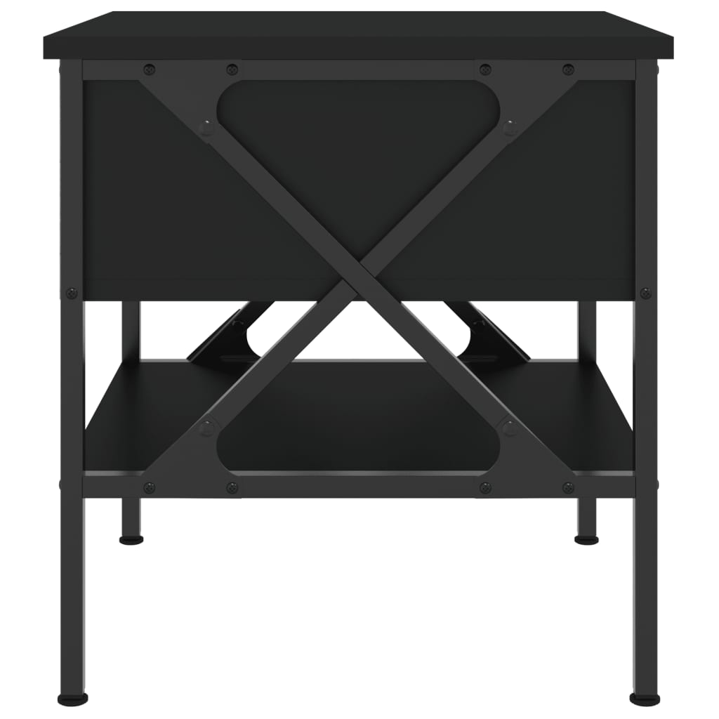 vidaXL Sängbord 2 st svart 40x42x45 cm konstruerat trä