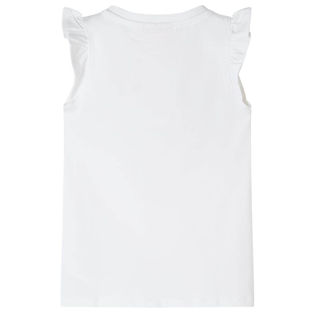 T-shirt med volangärmar för barn vit 116