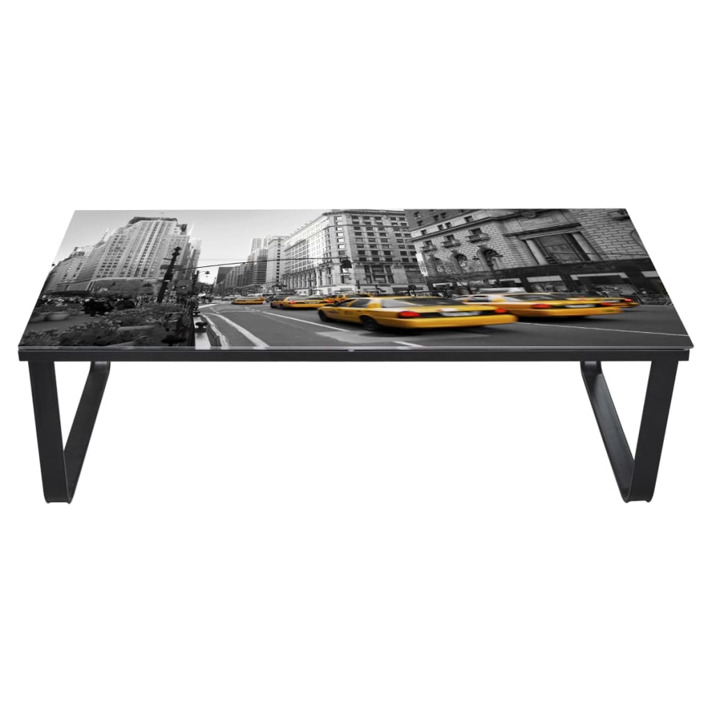 vidaXL Soffbord med bordsskiva i glas rektangulär