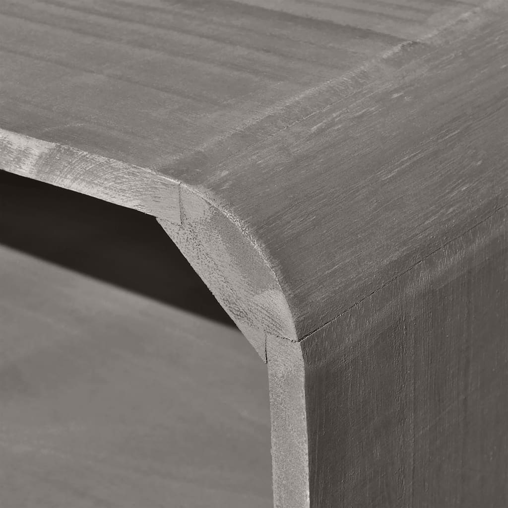vidaXL Soffbord trä 90x55,5x38,5 cm massiv paulownia grå