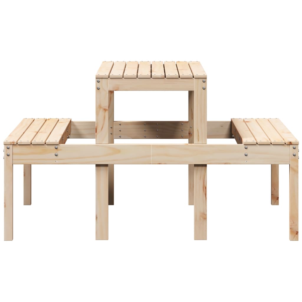 vidaXL Picknickbord 110x134x75 cm massivt trä