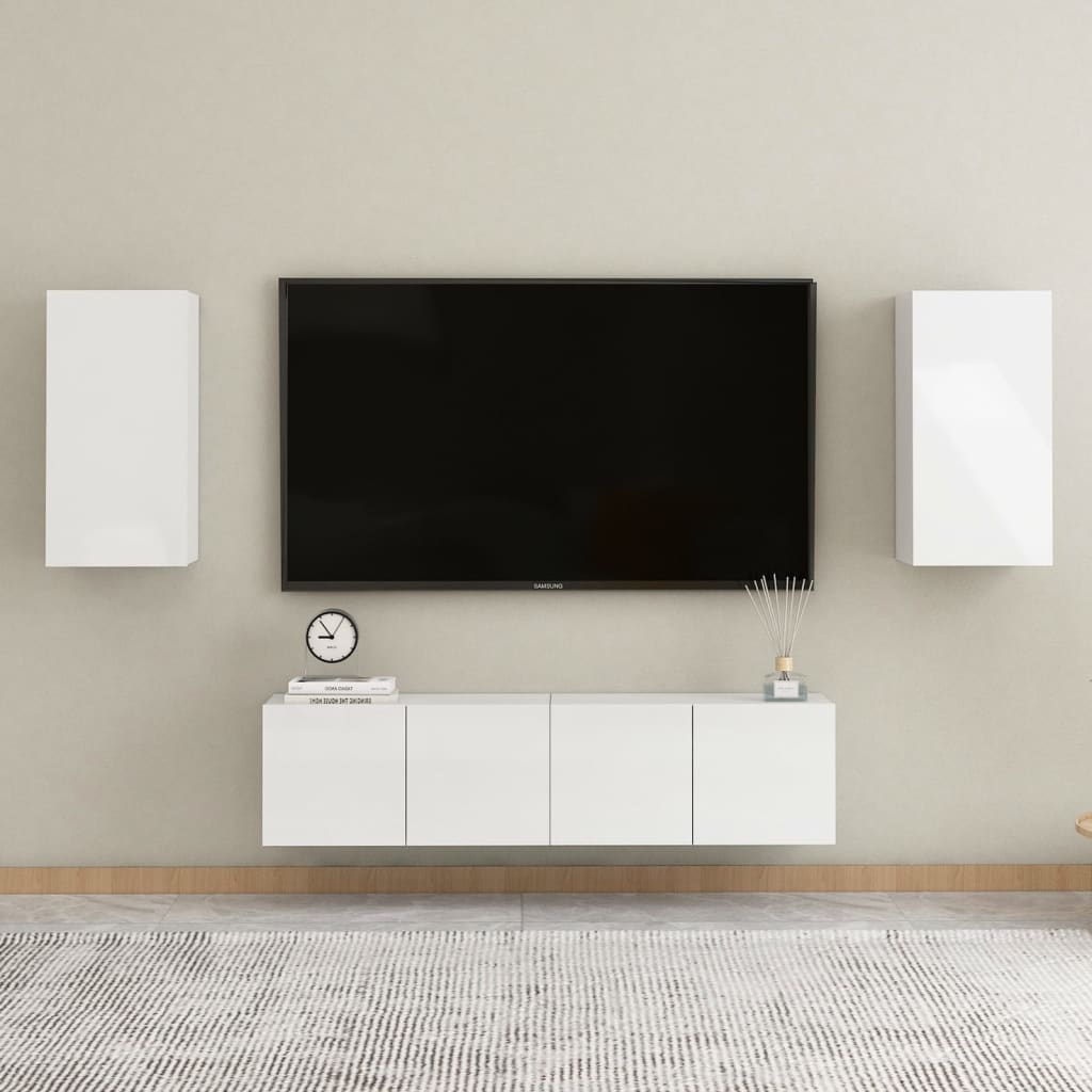 vidaXL TV-skåp vit högglans 30,5x30x60 cm konstruerat trä