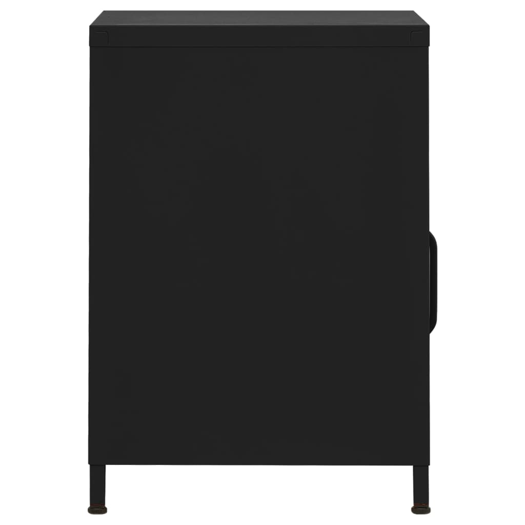 vidaXL Sängbord svart 35x35x51 cm stål