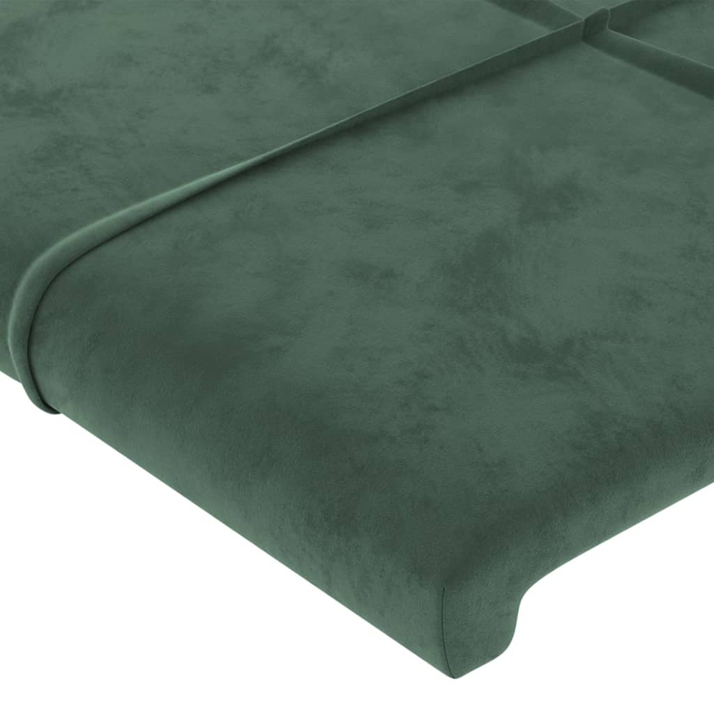 vidaXL Sänggavel med kanter mörkgrön 203x16x78/88 cm sammet
