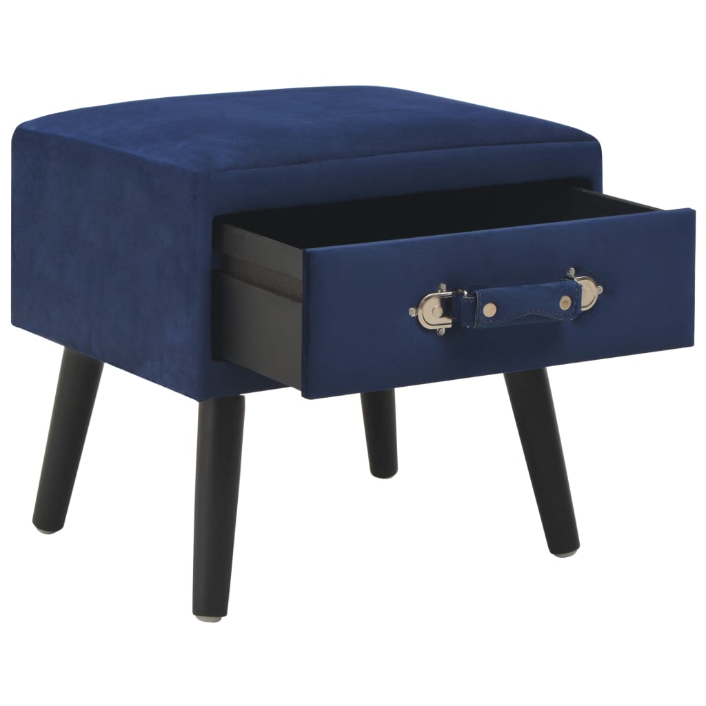 vidaXL Sängbord 2 st blå 40x35x40 cm sammet
