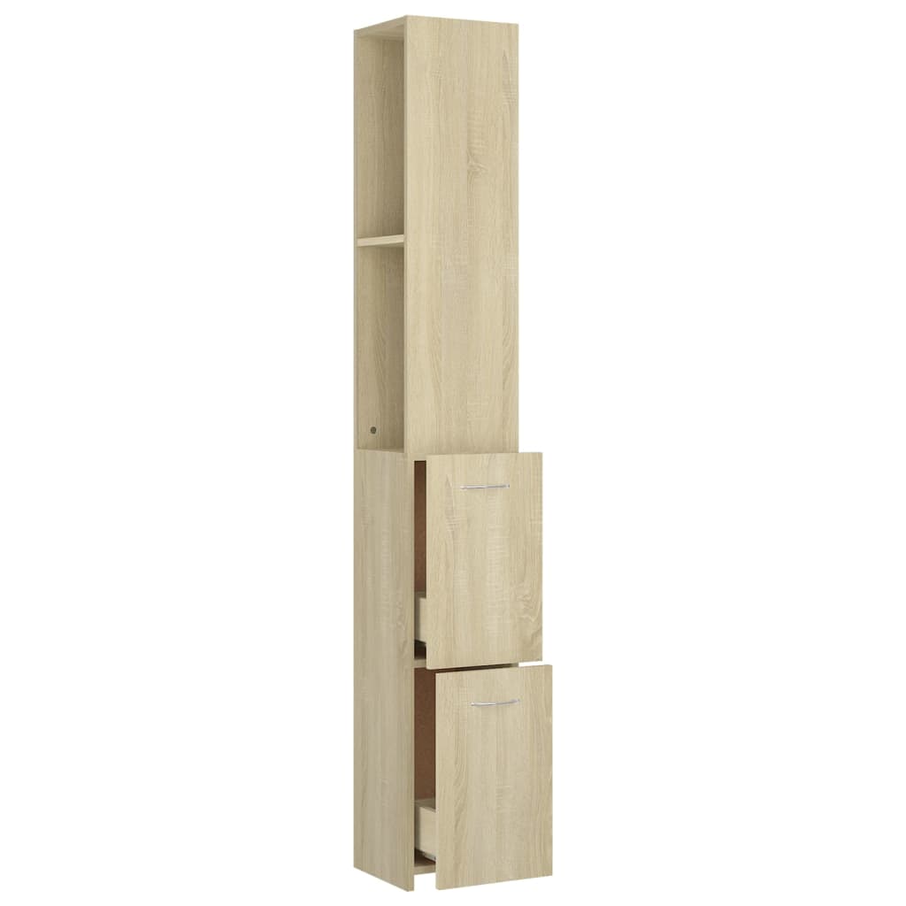 vidaXL Badrumsskåp sonoma-ek 25x26,5x170 cm konstruerat trä