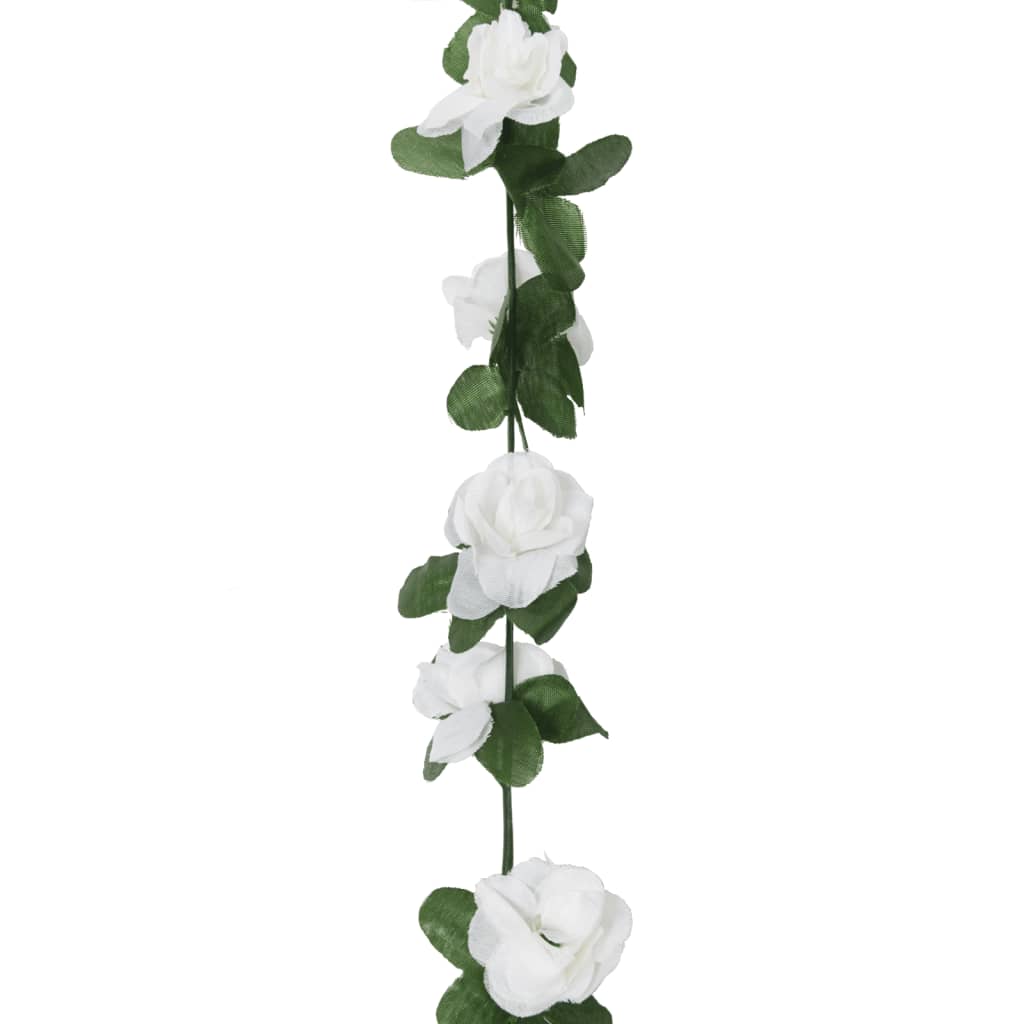 vidaXL Konstgjorda girlanger 6 st vår vit 250 cm