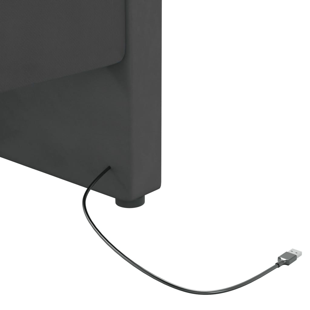 vidaXL Dagbädd med madrass USB mörkgrå sammet 90x200 cm