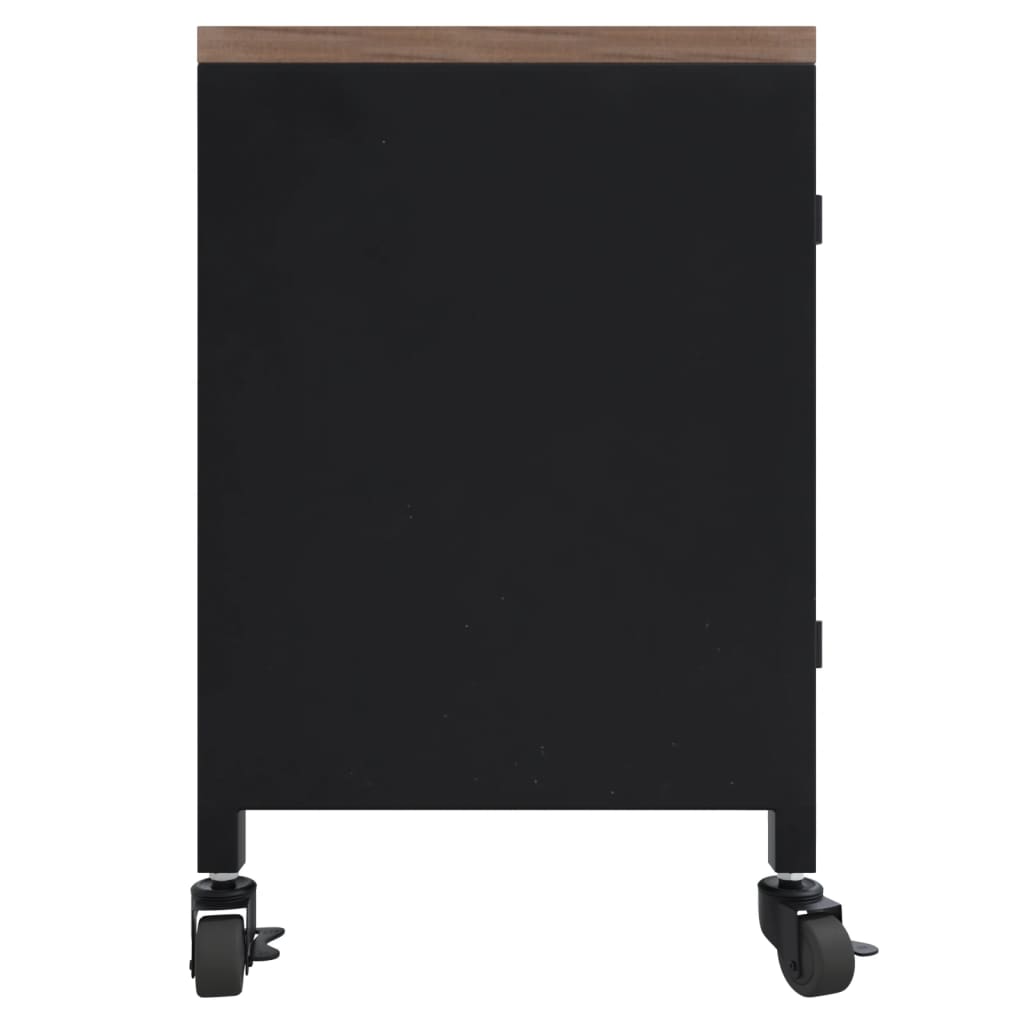 vidaXL Tv-bänk svart 110x30x43 cm järn och massivt granträ