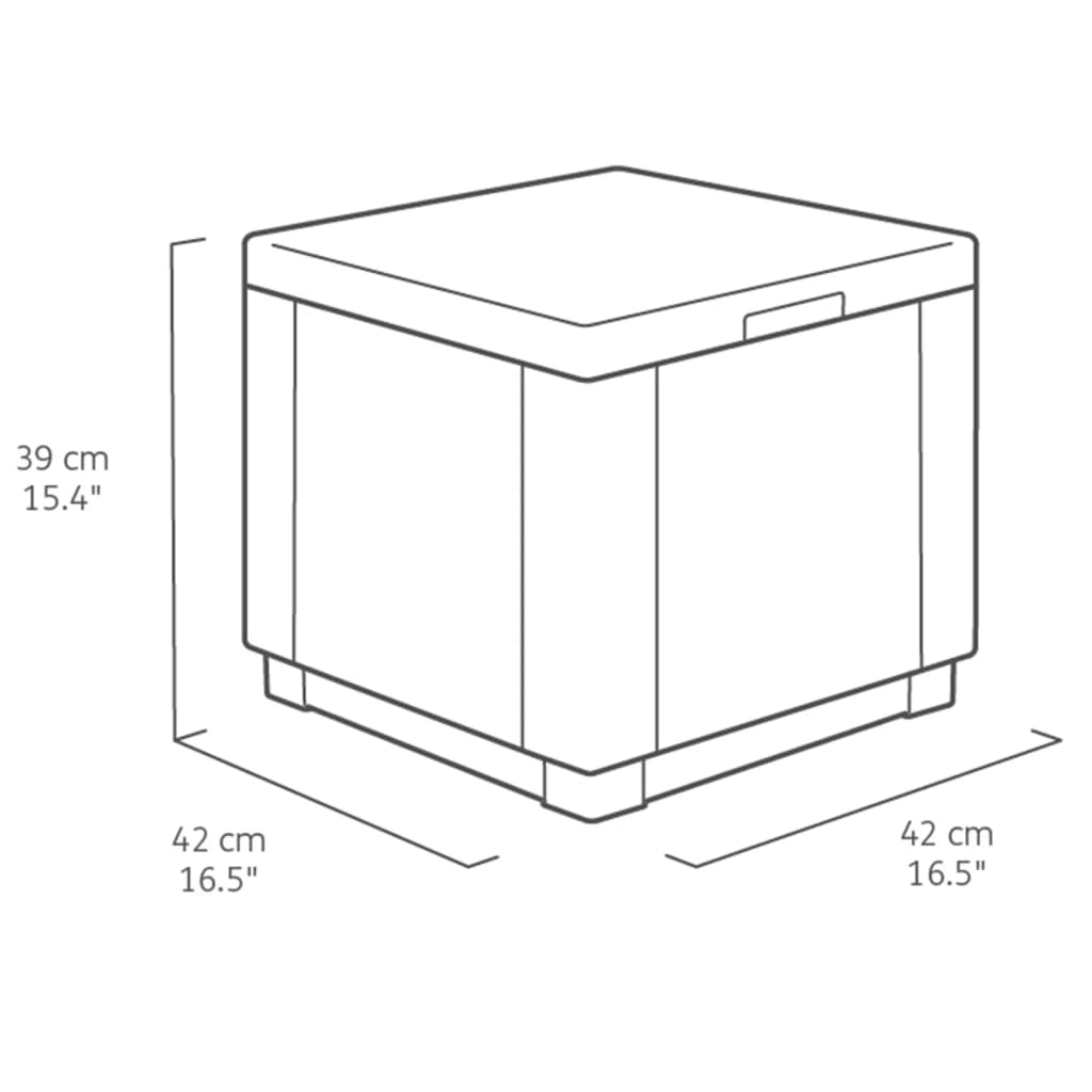 Keter Cube Förvaringspuff grafitgrå 213816