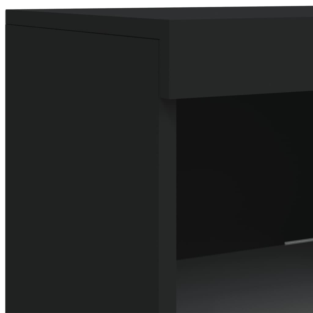 vidaXL Skänk med LED-belysning svart 41x37x100 cm