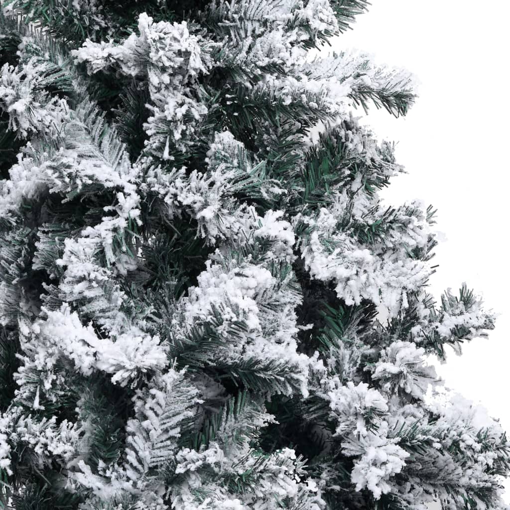 vidaXL Belyst plastgran med snö grön 120 cm