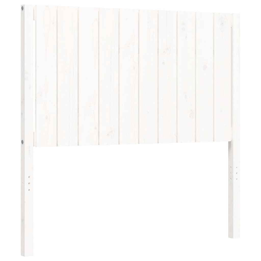 vidaXL Sängram med huvudgavel vit 100x200 cm massivt trä