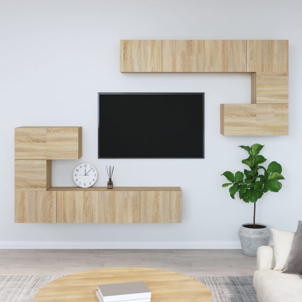 vidaXL Väggmonterad tv-bänk somona-ek 37x37x72 cm konstruerat trä