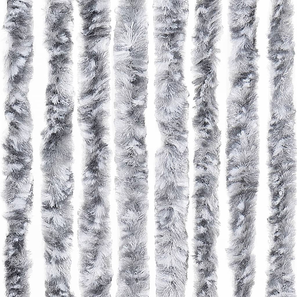 vidaXL Insektsdraperi vit och grå 56x185 cm chenille