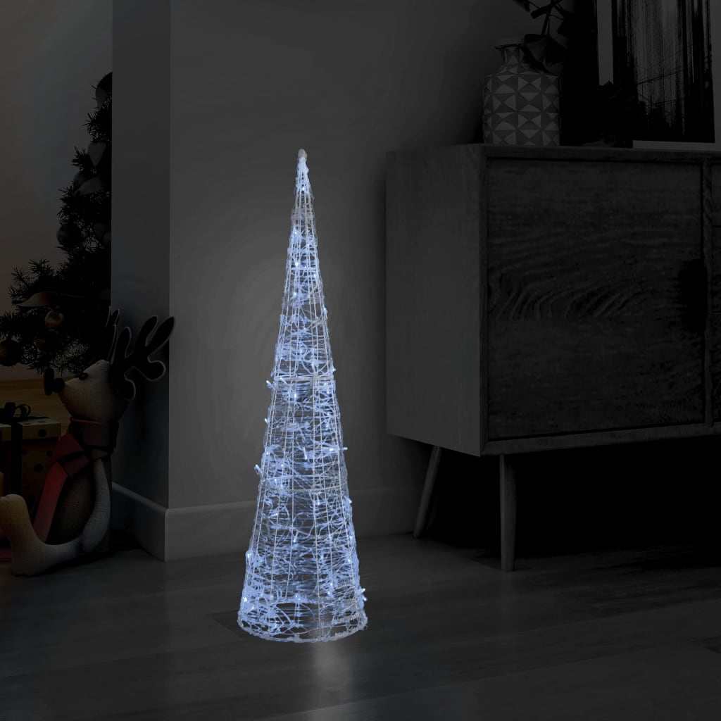 vidaXL Ljuskon LED pyramid akryl kallvit 90 cm