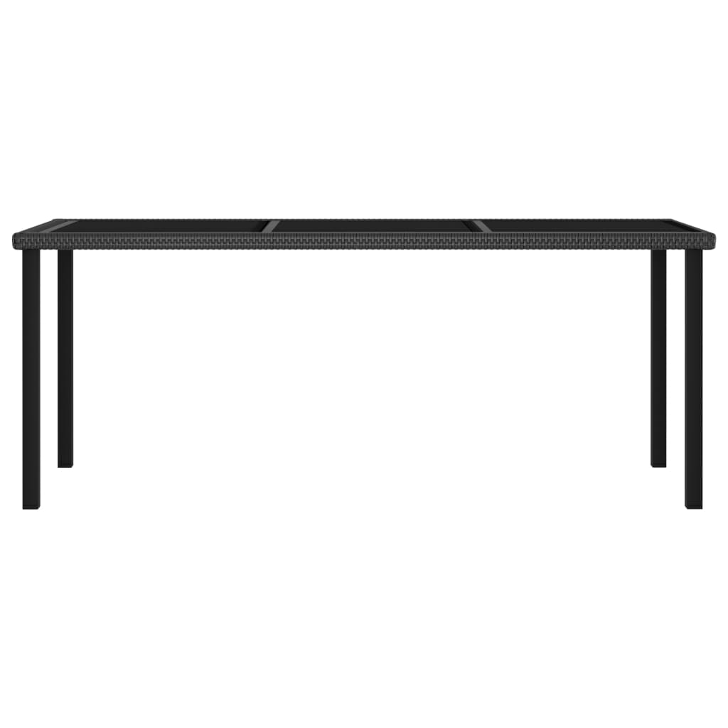 vidaXL Trädgårdsbord svart 180x70x73 cm konstrotting