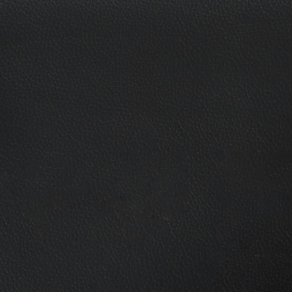 vidaXL Sängram med huvudgavel svart och vit 140x200 cm konstläder