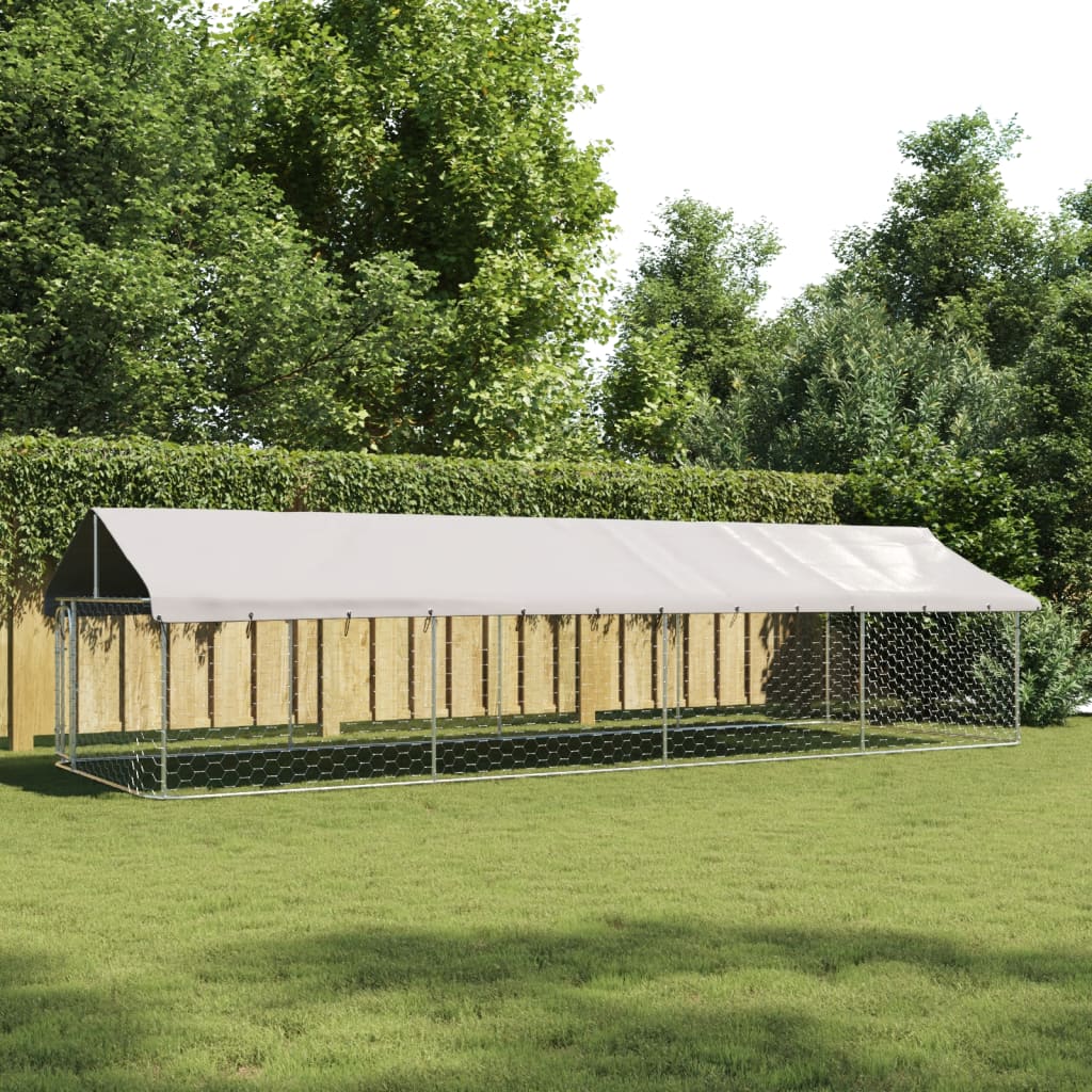vidaXL Hundgård med tak för utomhusbruk 600x200x150 cm
