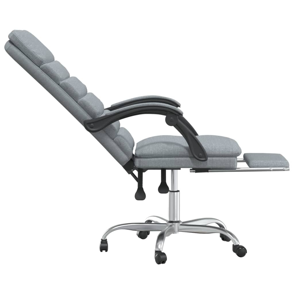 vidaXL Kontorsstol med massage ljusgrå tyg