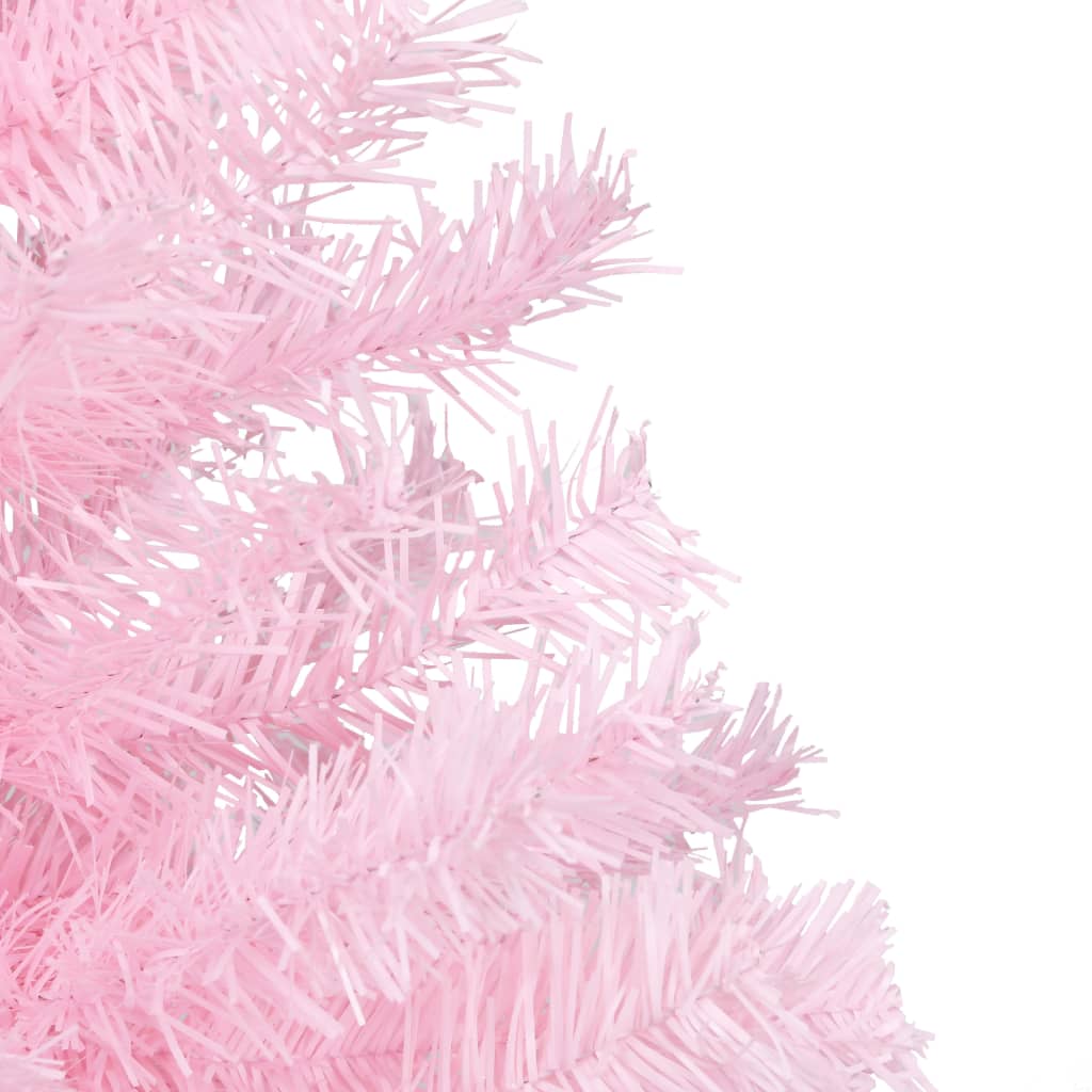 vidaXL Belyst plastgran med fot rosa 150 cm PVC