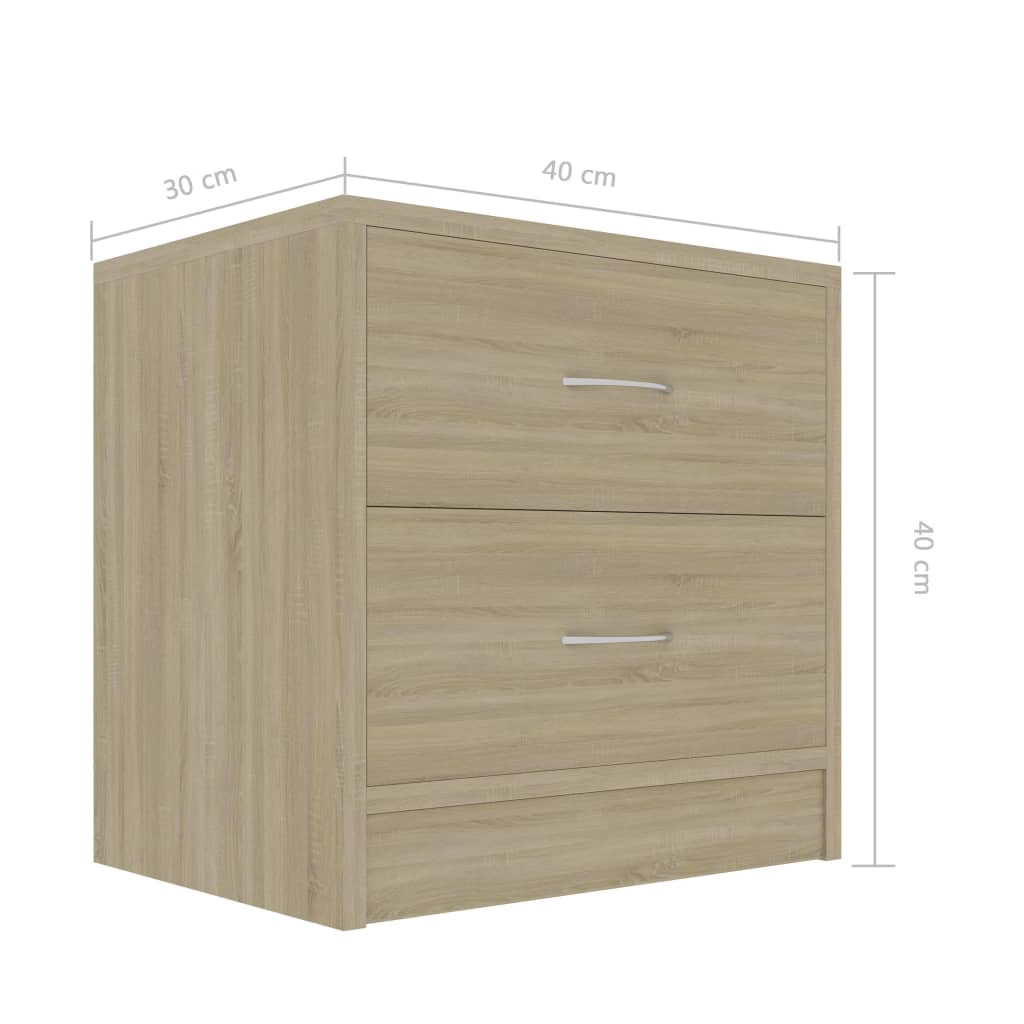 vidaXL Sängbord 2 st sonoma-ek 40x30x40 cm konstruerat trä