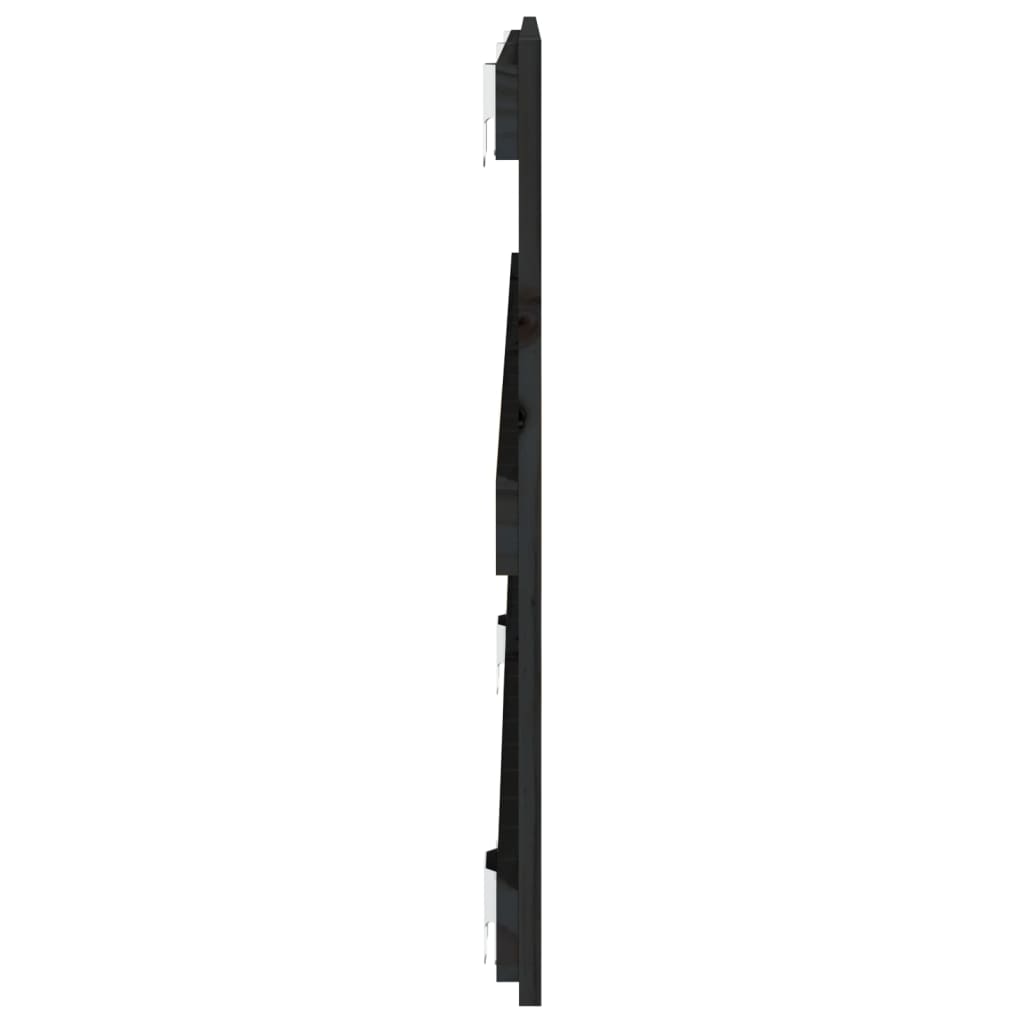 vidaXL Väggmonterad huvudgavel svart 127,5x3x60 cm massiv furu