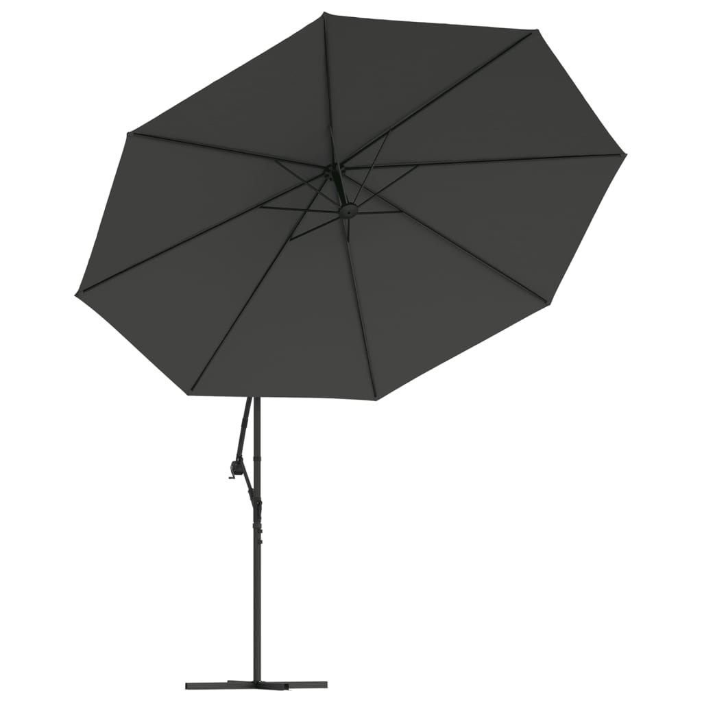 vidaXL Frihängande parasoll med aluminiumstång 350 cm antracit