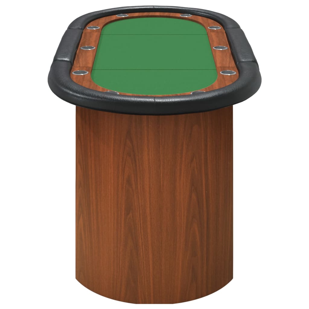 vidaXL Pokerbord för 10 spelare 160x80x75 cm grön