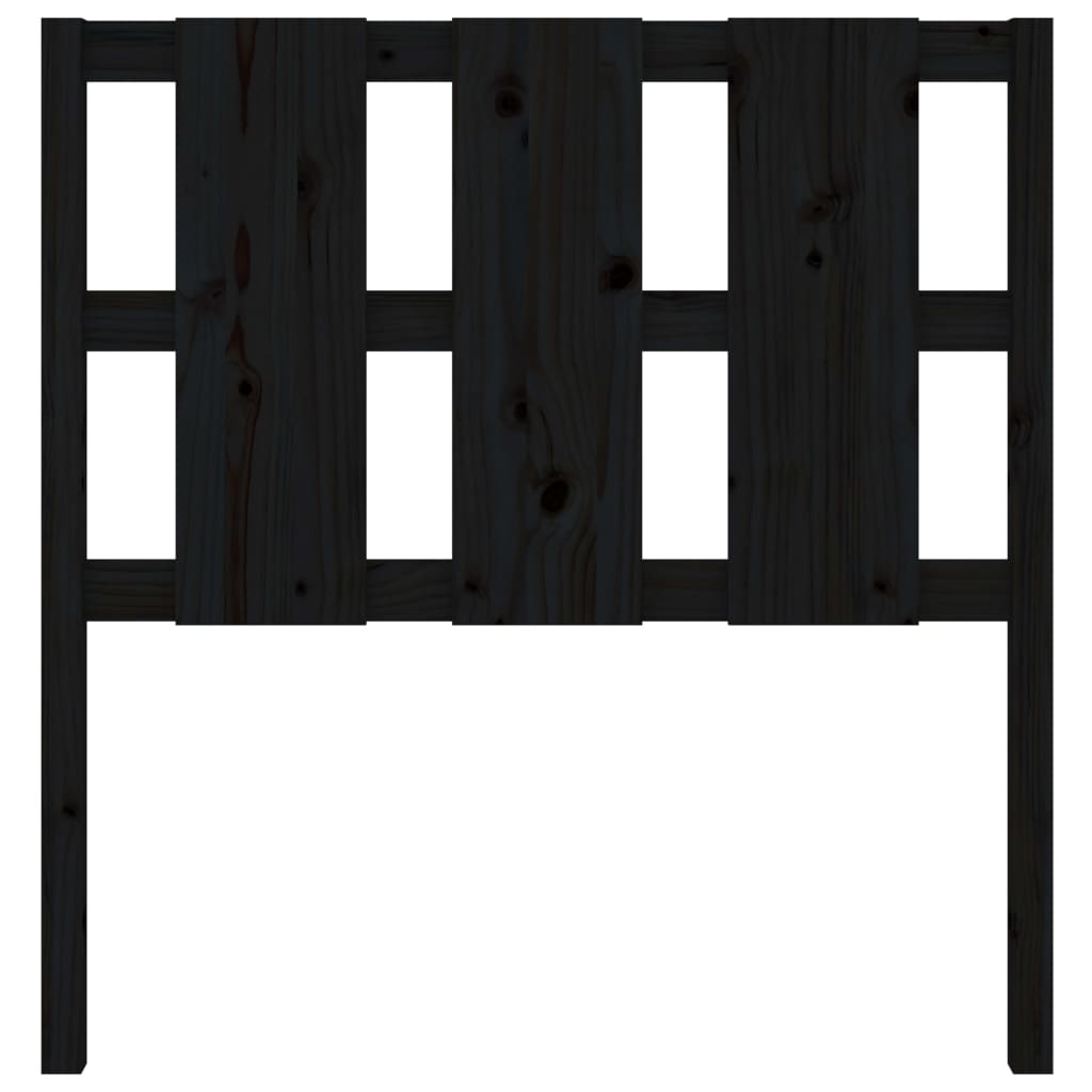 vidaXL Sänggavel svart 105,5x4x100 cm massiv furu