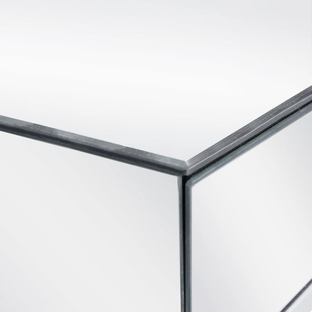 vidaXL Konsolbord med spegel stål och glas 107x33x77 cm